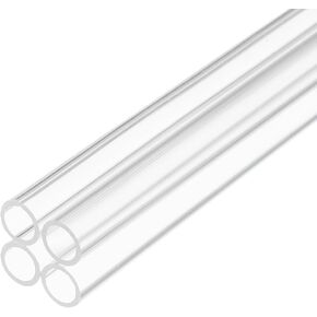 14" Clear Plastic Rigid Pipe 8mm x 10mm(5/16" x 3/8") Acrylic Tube Round Polycarbonate Tubing, [for Plumbing, Hydraulics, Aquarium, DIY] - 4Pcs