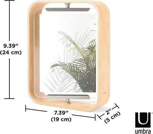Umbra Bellwood Desk Frame, Rotating Floating Picture Frame, Horizontal or Vertical, 4x6in, Natural in Saudi Arabia
