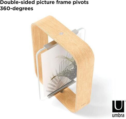 Umbra Bellwood Desk Frame, Rotating Floating Picture Frame, Horizontal or Vertical, 4x6in, Natural in Saudi Arabia