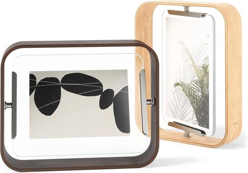 Umbra Bellwood Desk Frame, Rotating Floating Picture Frame, Horizontal or Vertical, 4x6in, Natural in Saudi Arabia