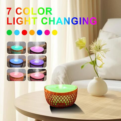 Flame Air Diffuser,Humidifier,Portable-Noiseless Aroma Diffuser for Home,Office or Yoga Essential Oil Diffuser with No-Water Auto-Off Protection(Black) in Saudi Arabia