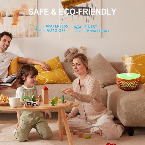 Flame Air Diffuser,Humidifier,Portable-Noiseless Aroma Diffuser for Home,Office or Yoga Essential Oil Diffuser with No-Water Auto-Off Protection(Black) in Saudi Arabia