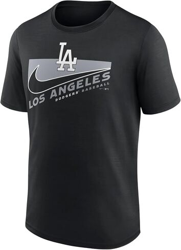تيشيرت MLB Pop Swoosh Town Exceed للرجال من Nike (الولايات المتحدة، Alpha، Large، Regular، Regular، Black، LA Dodgers) in Saudi Arabia