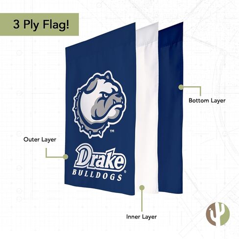 Desert Cactus Drake University Garden Flag Bulldogs Banner 100% Polyester (Design B) in Saudi Arabia