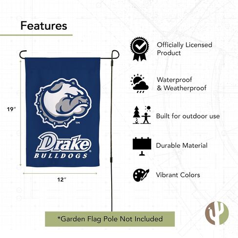 Desert Cactus Drake University Garden Flag Bulldogs Banner 100% Polyester (Design B) in Saudi Arabia