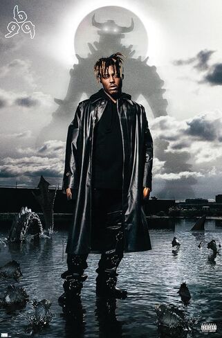 Trends International Juice WRLD - Fighting Demons Album Cover Wall Poster, 14.72" x 22.37", Barnwood Framed Version in Saudi Arabia
