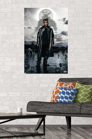Trends International Juice WRLD - Fighting Demons Album Cover Wall Poster, 14.72" x 22.37", Barnwood Framed Version in Saudi Arabia