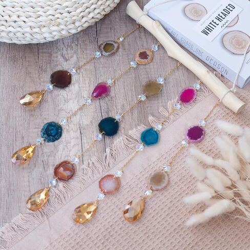 Natural Crystal Gemstone Round Ball Home Decor for Living Room Bedroom Kitchen Wall Hanging Ornament (A) (2 Layers Crystals) in Saudi Arabia