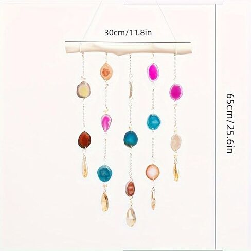 Natural Crystal Gemstone Round Ball Home Decor for Living Room Bedroom Kitchen Wall Hanging Ornament (A) (2 Layers Crystals) in Saudi Arabia
