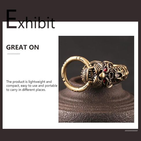 Garneck خمر سلسلة مفاتيح نحاسية النحاس التنين تصميم خطاف تعليق دوّار اليدوية مفتاح سلسلة كيرينغ حلقة تسلق كليب فتاحة الزجاجات in Kuwait