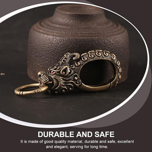 Garneck خمر سلسلة مفاتيح نحاسية النحاس التنين تصميم خطاف تعليق دوّار اليدوية مفتاح سلسلة كيرينغ حلقة تسلق كليب فتاحة الزجاجات in Kuwait