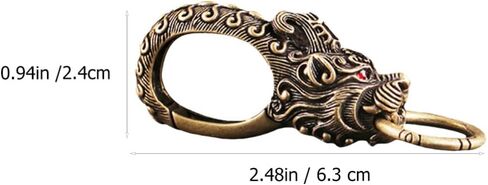 Garneck خمر سلسلة مفاتيح نحاسية النحاس التنين تصميم خطاف تعليق دوّار اليدوية مفتاح سلسلة كيرينغ حلقة تسلق كليب فتاحة الزجاجات in Kuwait