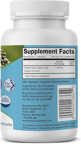 المكملات الغذائية المثالية - أكاي المثالي - 120 كبسولة - طعام أكاي بيري العضوي النقي المجفف بالتجميد - مضادات الأكسدة القوية - دعم المناعة - 3 عبوات in Kuwait