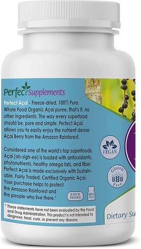 المكملات الغذائية المثالية - أكاي المثالي - 120 كبسولة - طعام أكاي بيري العضوي النقي المجفف بالتجميد - مضادات الأكسدة القوية - دعم المناعة - 3 عبوات in Kuwait