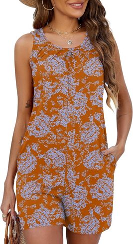 ثوب فضفاض للنساء من Ivicoer صيفي كاجوال بدون أكمام مطوي وزرة مع جيوب in Kuwait