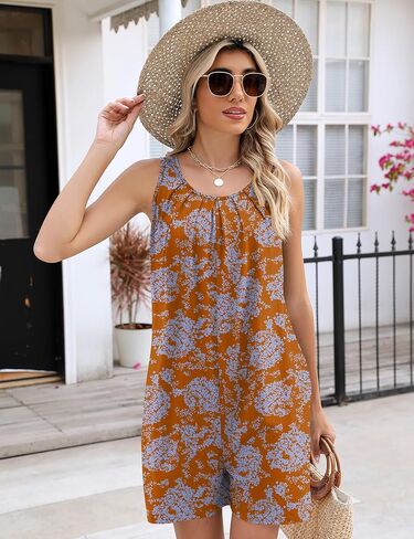 ثوب فضفاض للنساء من Ivicoer صيفي كاجوال بدون أكمام مطوي وزرة مع جيوب in Kuwait