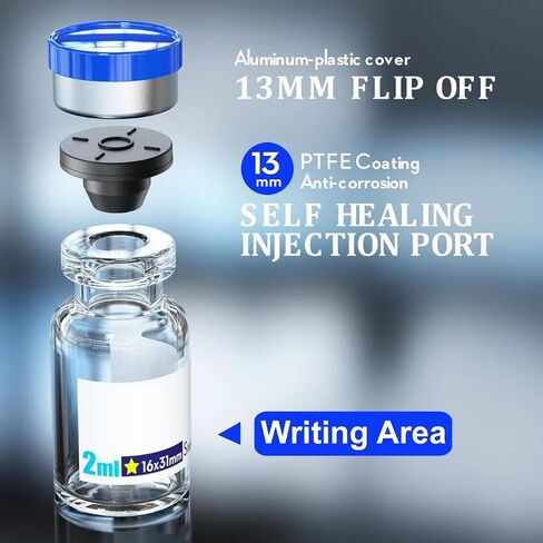 4pcs 100ml Sterile Empty Vial with Plastic Aluminum Flip Off Caps，Penicillin Bottle 20mm Crimp Top Sterile Transparent Borosilicate Lab Sample Vial (Transparent) in Saudi Arabia