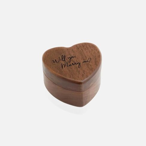 Wooden Heart shape Ring box Engraved for Proposal, Engagement, Wedding (will you marry me) in Saudi Arabia