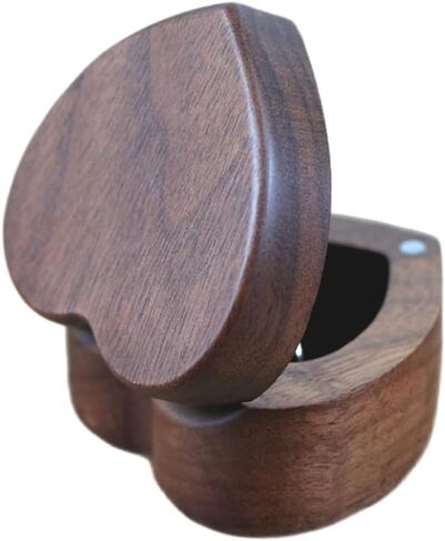 Wooden Heart shape Ring box Engraved for Proposal, Engagement, Wedding (will you marry me) in Saudi Arabia