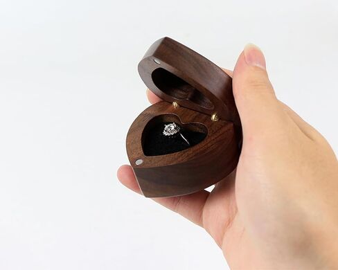 Wooden Heart shape Ring box Engraved for Proposal, Engagement, Wedding (will you marry me) in Saudi Arabia