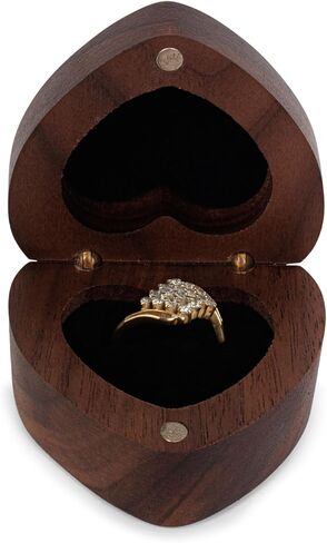 Wooden Heart shape Ring box Engraved for Proposal, Engagement, Wedding (will you marry me) in Saudi Arabia
