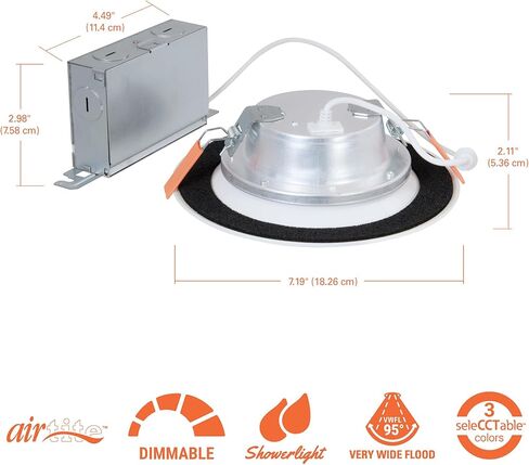 HALO 4-inch Canless LED Recessed Light Selectable 3000K, 4000K, 5000K CCT 600 Lumens – White in Kuwait