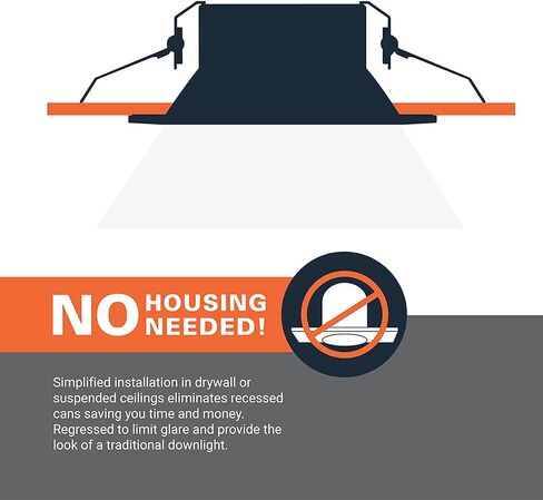 HALO 4-inch Canless LED Recessed Light Selectable 3000K, 4000K, 5000K CCT 600 Lumens – White in Kuwait