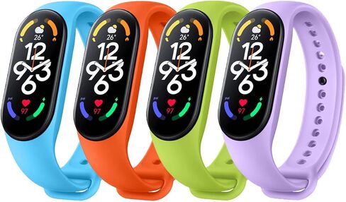 [4 Packs] Bands for Mi Band 7 Strap Replacement Wristband Xiaomi Mi Band 7 Accessories Watch Band for Men Women Xiaomi 7 Wrist Band in Saudi Arabia