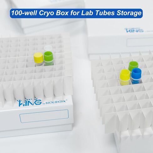 صندوق تجميد المختبر من الورق المقوى مقاس 2 بوصة 81-Well Microtube صندوق تخزين، صناديق تبريد بلاستيكية مطلية، صندوق أبيض، عبوة من 5 قطع in Kuwait