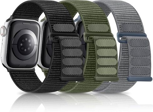 3Pack Band Compatible for Apple Watch Band 38mm 40mm 41mm 42mm 44mm 45mm 49mm Women Men, Breathable Braided Woven Fabric Nylon Sport Loop Replacement Strap for iwatch SE Ultra Series 9 8 7 6 5 4 3 2 1 in Saudi Arabia