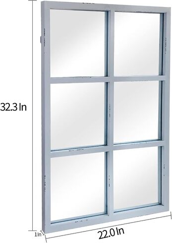 ironsmithn Wall Mirror Farmhouse Rectangular Window Mounted Decorative Long Hanging Decoration for Bathroom Vanity, Living Room or Bedroom in Saudi Arabia