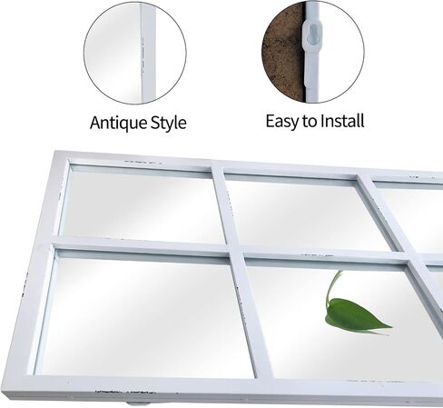 ironsmithn Wall Mirror Farmhouse Rectangular Window Mounted Decorative Long Hanging Decoration for Bathroom Vanity, Living Room or Bedroom in Saudi Arabia