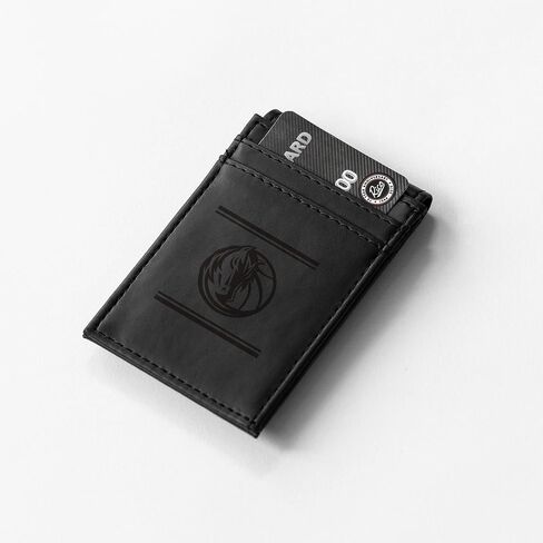 Rico Industries NBA Dallas Mavericks Premium Laser Engraved Vegan Black Leather Front Pocket Wallet - Compact and Slim yet Sturdy Design - Perfect to Show Your Team Pride or Gift in Saudi Arabia