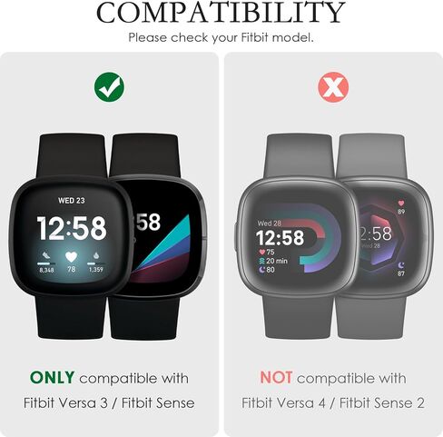 MOFREE Bling Band متوافق مع Fitbit Versa 3 Bands/Fitbit Sense Bands للنساء مع حافظة واقية صلبة من الصدمات، سوار معصم معدني من حجر الراين الماسي من أجل Fitbit Versa 3/Sense in Kuwait