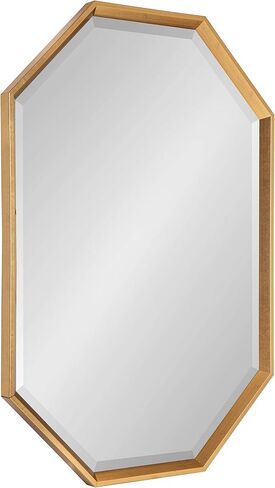Kate and Laurel Calter Large Elongated Octagon Frame Wall Mirror, 25.5 x 37.5, Gold in Saudi Arabia