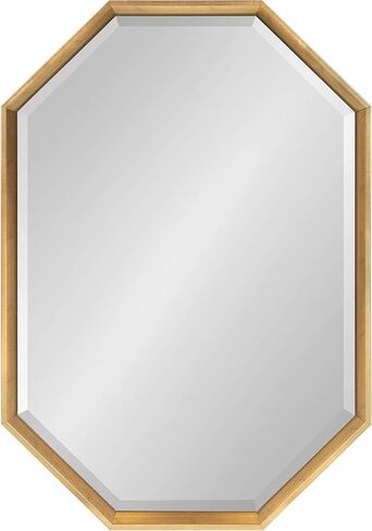Kate and Laurel Calter Large Elongated Octagon Frame Wall Mirror, 25.5 x 37.5, Gold in Saudi Arabia