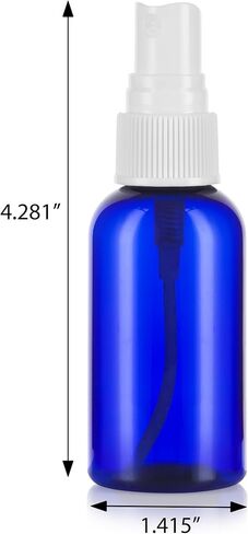JUVITUS 2 oz Cobalt Blue Boston Round Bottles with White Fine Mist Spray (12 Pack) in Saudi Arabia