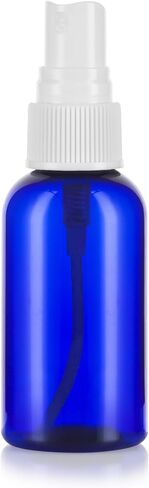 JUVITUS 2 oz Cobalt Blue Boston Round Bottles with White Fine Mist Spray (12 Pack) in Saudi Arabia