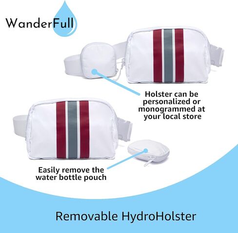 حقيبة كروسبودي HydroBeltbag الأصلية | حزمة فاني مع حامل زجاجة مياه قابل للإزالة | حقيبة خصر قابلة للتعديل لحمل محفظتك، والهاتف، والإكسسوارات مع حامل الأكواب (أسود) in Saudi Arabia