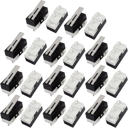 uxcell 20Pcs 125V 1A 3 Terminals Momentary 13mm Lever Arm Micro Switch Black KW10 in Saudi Arabia