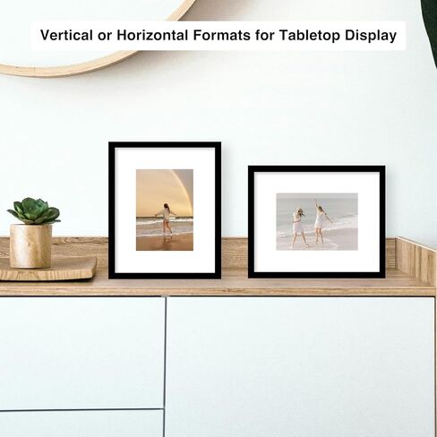 18 Packs 8x10 Picture Frames, Display 5x7 with Mat or 8x10 Without Mat, Black Gallery Wall Frame Set, 8x10 Frames Bulk Set of 18 Collage Wall Decor Photo Frames Set for Wall Hanging and Tabletop, Black in Kuwait