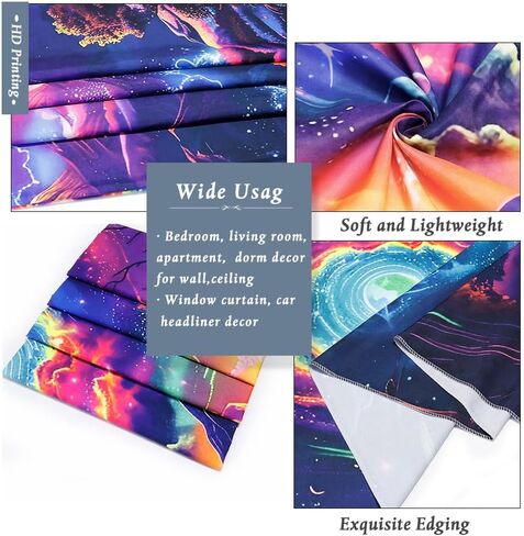 Yuiqear Blacklight Galaxy Space Tapestry UV Reactive Planet Mountain Tapestry Trippy Plant Floral Wall Tapestry Mysterious Starry Sky Tapestry Wall Hanging for Bedroom Decor in Saudi Arabia