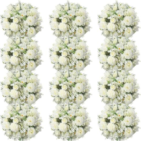12 Bundles Rose Artificial Flowers Artificial Rose Silk Flowers Faux Rose Flowers Fake Rose Silk Hydrangea Bouquet for Tables Vase Wedding Decorations Flower Arrangements in Saudi Arabia