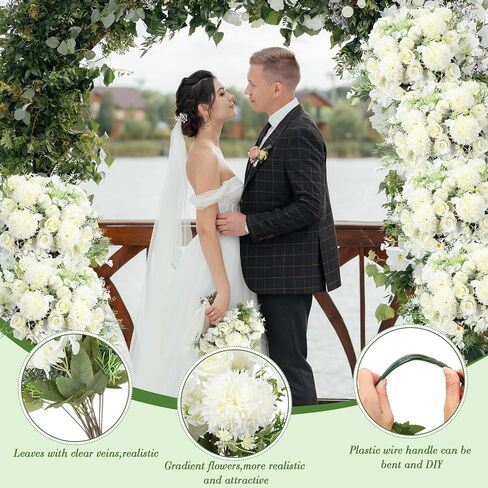 12 Bundles Rose Artificial Flowers Artificial Rose Silk Flowers Faux Rose Flowers Fake Rose Silk Hydrangea Bouquet for Tables Vase Wedding Decorations Flower Arrangements in Saudi Arabia
