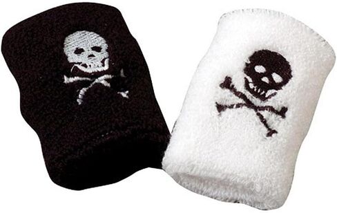 الولايات المتحدة الأمريكية لعبة الأسود والأبيض القراصنة جولي روجر تيري كلوث الأساور مجموعة من 2 in Kuwait