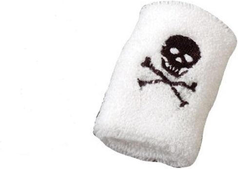 الولايات المتحدة الأمريكية لعبة الأسود والأبيض القراصنة جولي روجر تيري كلوث الأساور مجموعة من 2 in Kuwait