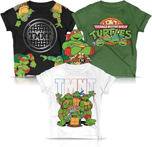 تي شيرت سلاحف النينجا (مجموعات) مايكل أنجلو ليوناردو رافائيل دوناتيلو TMNT زي زي تي شيرت للأطفال الصغار لأعياد الميلاد للأطفال in Kuwait