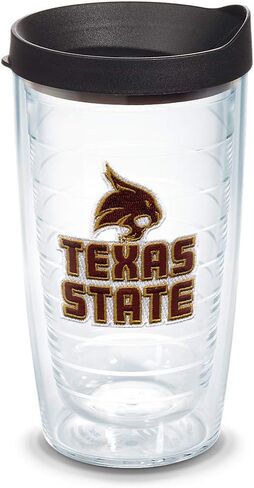 Tervis Made in USA Double Walled Texas State Bobcats Insulated Tumbler Cup Keeps Drinks Cold & Hot, 24oz 2pk, Emblem in Saudi Arabia