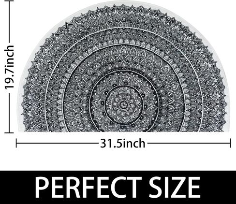 Sun Bath mat - Boho Half Circle Bath Mat,Boho Bathroom Decor - Soft Half Circle Rug for Bathroom,Water Absorbent Bath Mat,Retro Bath Mat for Shower,Sun Rug 27.5 * 17.3 inch in Saudi Arabia