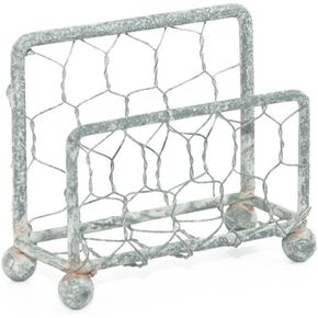 Chicken Wire Business Card Holder with Barn Roof Finish